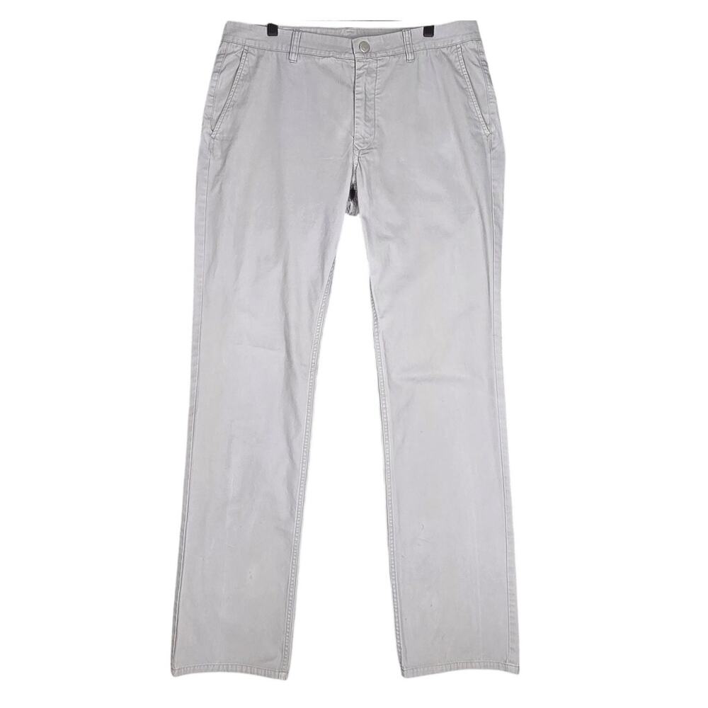 BONOBOS MEN’S STRAIGHT‑LEG PANTS – GREY DOGS – SIZE 34x34 – PLAID INTERIOR